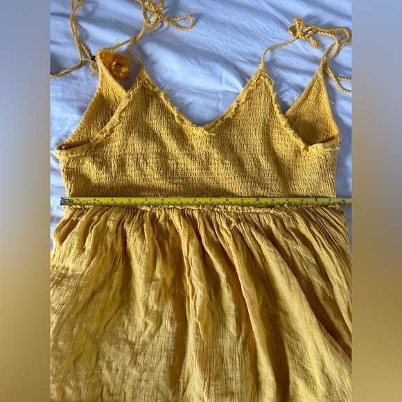 Free People Endless Summer Yellow Tassle Sun Drenched Dress Size S - Picture 10 of 12